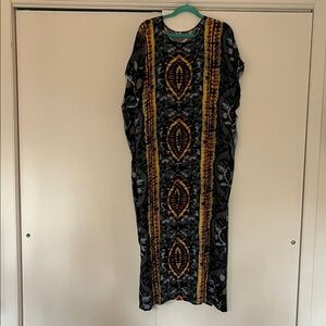 Multicolor Patterned Maxi Kaftan